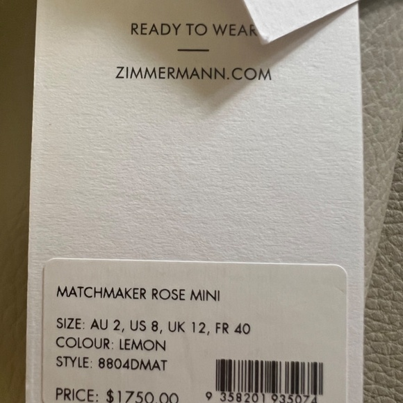 Zimmerman rose mini dress in Lemon yellow - Picture 4 of 5